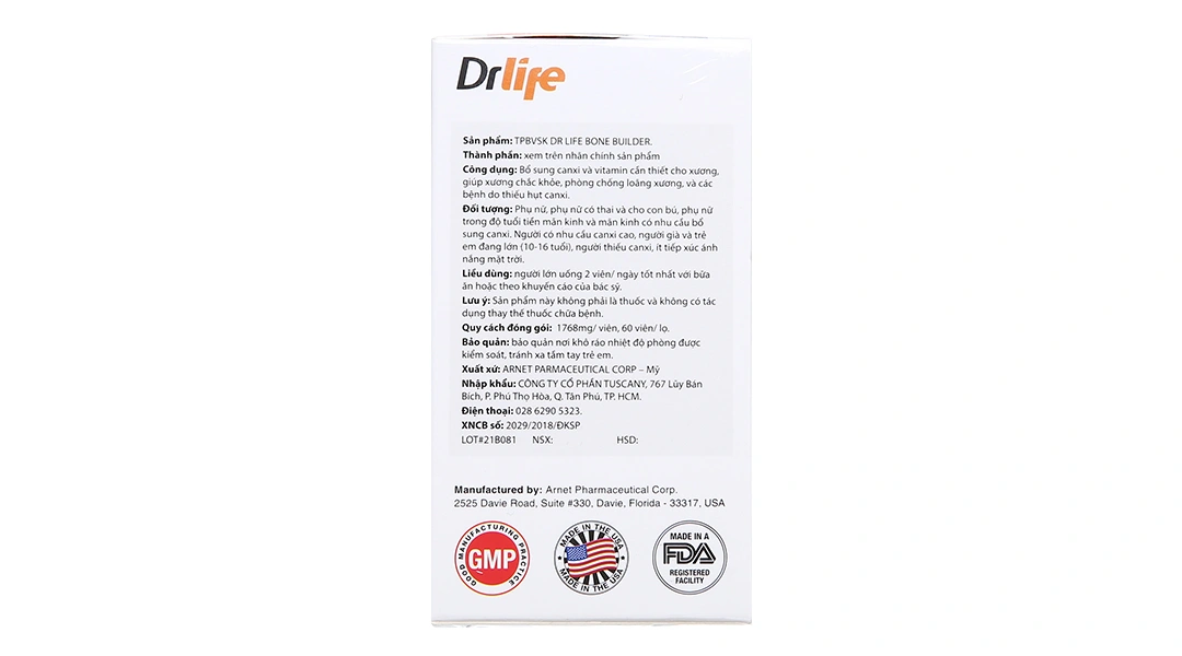 Combo 4 hộp Thực phẩm bảo vệ sức khoẻ: Dr Life Bone Builder - 4